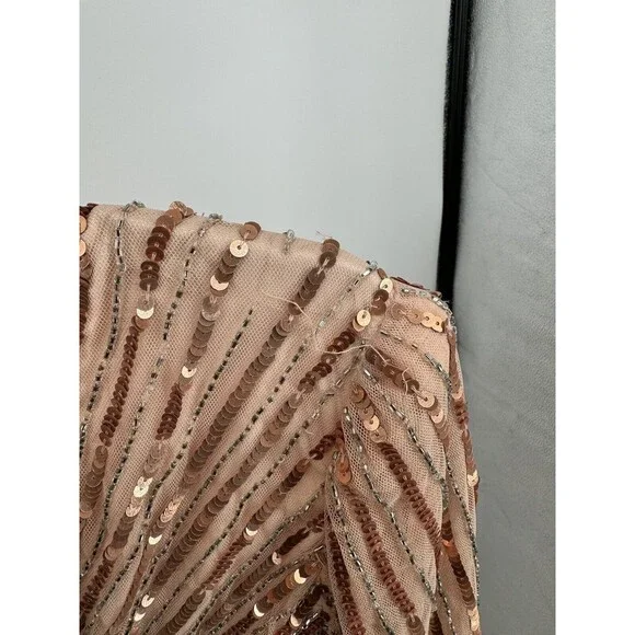 Mac Duggal Women's Size 12 Cooper Formal Evening Dress Long Sleeve, NWT Sequin